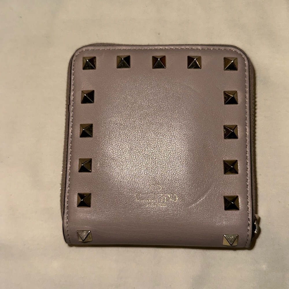 Valentino Garavani Lilac Studded Leather Wallet